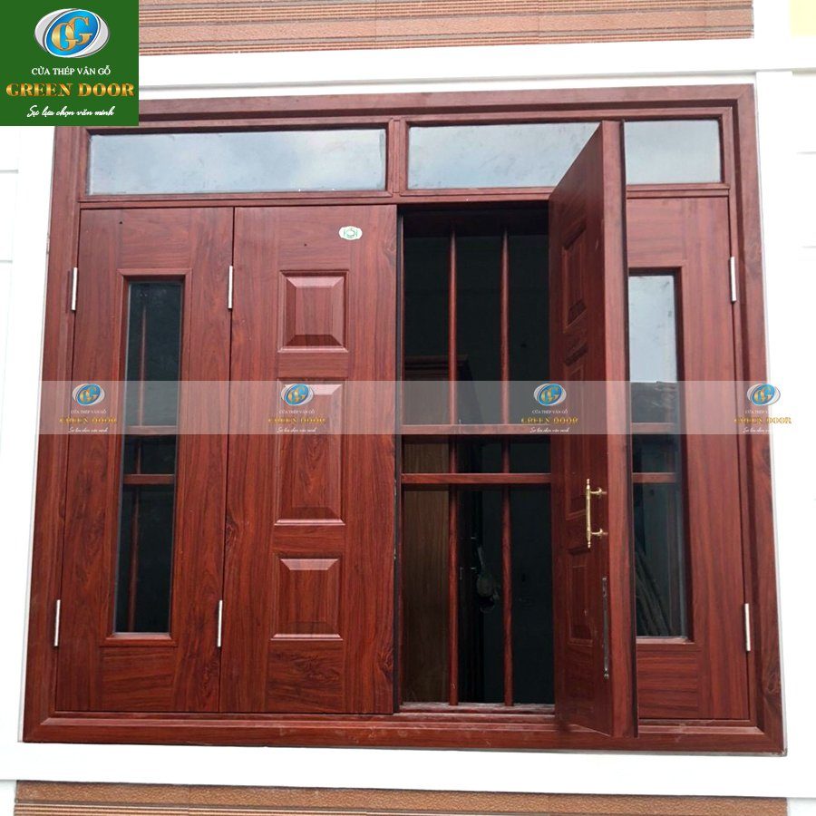 Cửa sổ thép vân gỗ