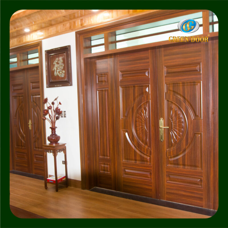 cửa thép vân gỗ green door
