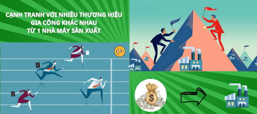 cạnh tranh với nhiều thương hiệu khác nhau do nhà máy sản xuất