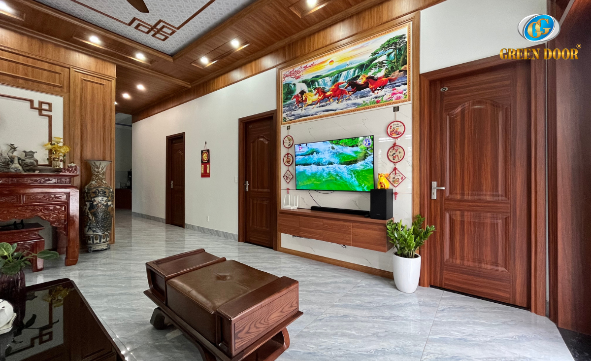 Tổng hợp các mẫu cửa thép vân gỗ đẹp nhất hiện nay 1 Cua Thep Van Go Dep 1
