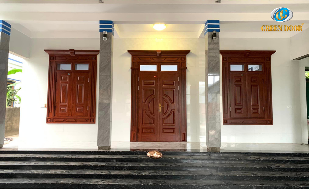 Tổng hợp các mẫu cửa thép vân gỗ đẹp nhất hiện nay 2 Cua Thep Van Go Dep 2